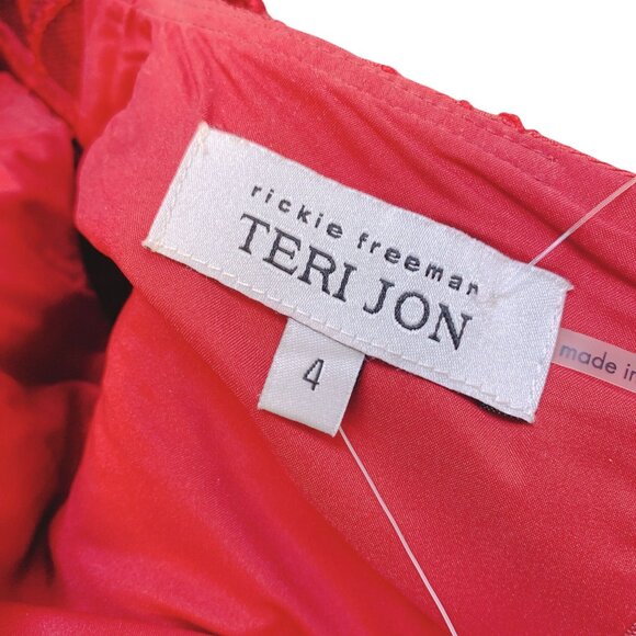 Teri Jon Rickie Freeman  Exclusive Textured A-Line Dress Short Sleeves Size 4 - Picture 8 of 9